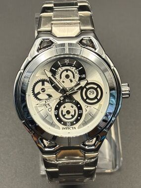 Invicta S1 Rally Men’s Watch 44mm Silver and Black Dial Stainless Steel-79011